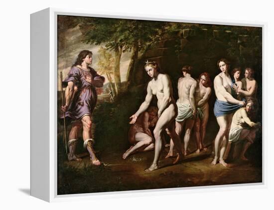 Diana and Her Nymphs Surprised by Actaeon-Andrea Vaccaro-Framed Premier Image Canvas