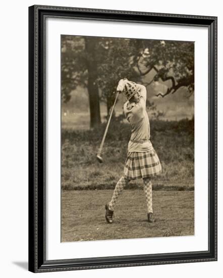 Diana Fishwick in Action at Stoke Poges Where She Won a Championship in 1927-null-Framed Photographic Print