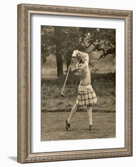 Diana Fishwick in Action at Stoke Poges Where She Won a Championship in 1927-null-Framed Photographic Print