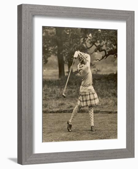 Diana Fishwick in Action at Stoke Poges Where She Won a Championship in 1927-null-Framed Photographic Print