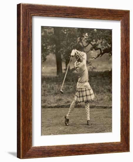 Diana Fishwick in Action at Stoke Poges Where She Won a Championship in 1927-null-Framed Photographic Print