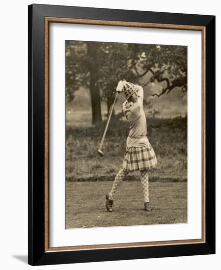 Diana Fishwick in Action at Stoke Poges Where She Won a Championship in 1927-null-Framed Photographic Print