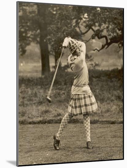 Diana Fishwick in Action at Stoke Poges Where She Won a Championship in 1927-null-Mounted Photographic Print
