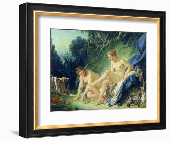 Diana Getting out of Her Bath, 1742-Francois Boucher-Framed Premium Giclee Print