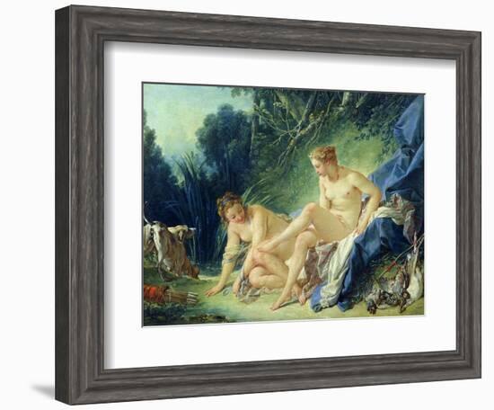 Diana Getting out of Her Bath, 1742-Francois Boucher-Framed Giclee Print