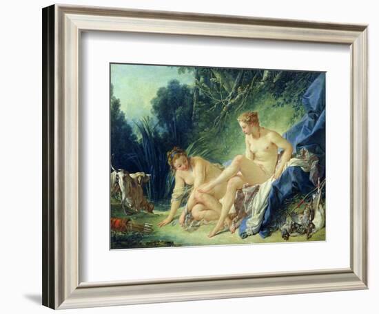 Diana Getting out of Her Bath, 1742-Francois Boucher-Framed Giclee Print