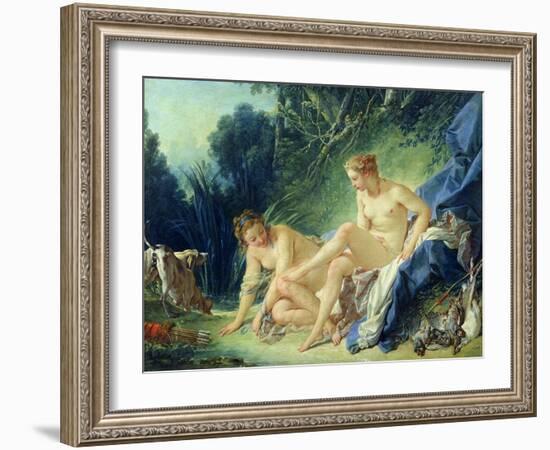 Diana Getting out of Her Bath, 1742-Francois Boucher-Framed Giclee Print