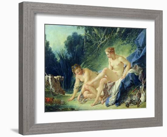 Diana Getting out of Her Bath, 1742-Francois Boucher-Framed Giclee Print