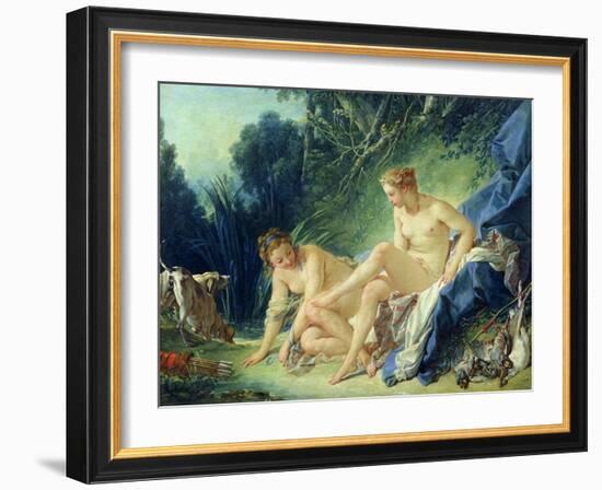 Diana Getting out of Her Bath, 1742-Francois Boucher-Framed Giclee Print