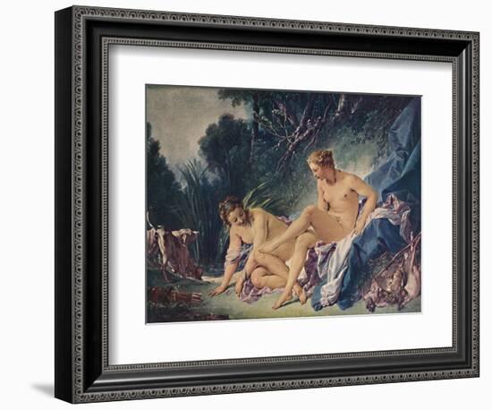 'Diana Leaving the Bath with One of Her Companions', 1742, (1911)-Francois Boucher-Framed Giclee Print