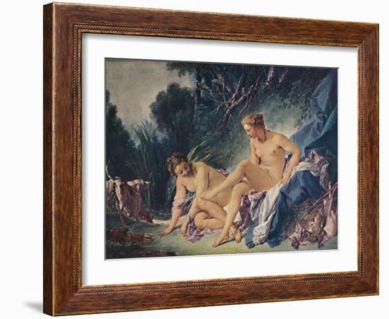 'Diana Leaving the Bath with One of Her Companions', 1742, (1911)-Francois Boucher-Framed Giclee Print