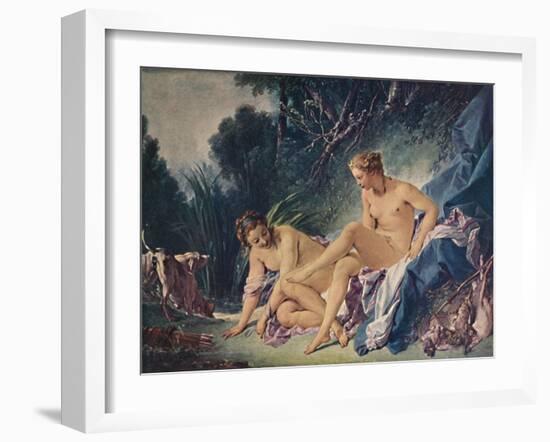 'Diana Leaving the Bath with One of Her Companions', 1742, (1911)-Francois Boucher-Framed Giclee Print