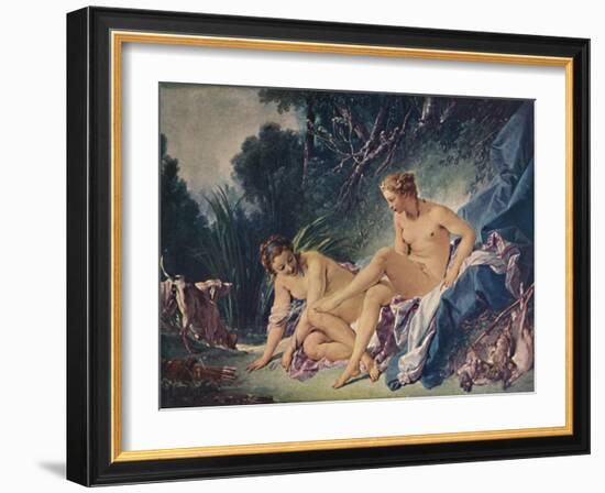 'Diana Leaving the Bath with One of Her Companions', 1742, (1911)-Francois Boucher-Framed Giclee Print