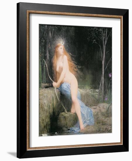 Diana (Oil on Panel)-Jules Joseph Lefebvre-Framed Giclee Print