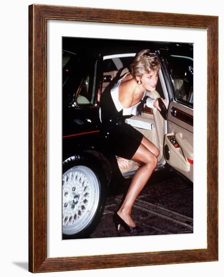 Diana Princess of Wales June 1997. One of the Dresses to Be Autioned in New York-null-Framed Photographic Print