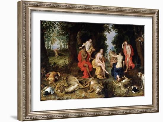 Diana's Rest on the Hunt, Late 16th or Early 17th Century-Jan Brueghel the Elder-Framed Giclee Print