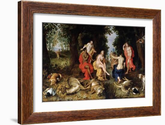 Diana's Rest on the Hunt, Late 16th or Early 17th Century-Jan Brueghel the Elder-Framed Giclee Print