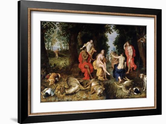 Diana's Rest on the Hunt, Late 16th or Early 17th Century-Jan Brueghel the Elder-Framed Giclee Print