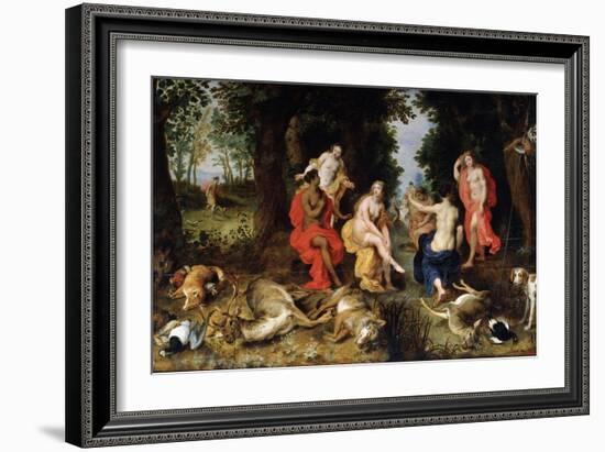 Diana's Rest on the Hunt, Late 16th or Early 17th Century-Jan Brueghel the Elder-Framed Giclee Print