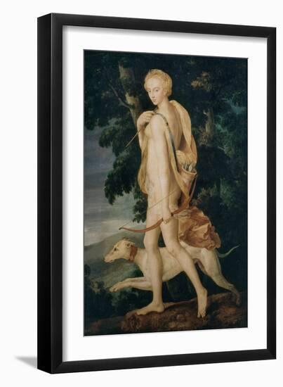 Diana the huntress, 16th century French-Fontainebleau School-Framed Giclee Print