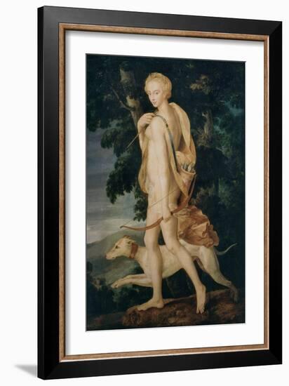 Diana the huntress, 16th century French-Fontainebleau School-Framed Giclee Print