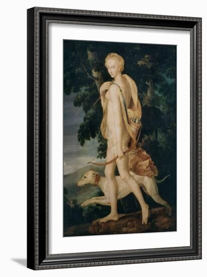 Diana the huntress, 16th century French-Fontainebleau School-Framed Giclee Print