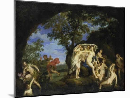 Diana with Nine Nymphs and Actaeon, 1625-1630-Francesco Albani-Mounted Giclee Print