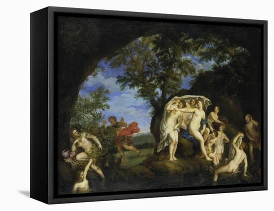 Diana with Nine Nymphs and Actaeon, 1625-1630-Francesco Albani-Framed Premier Image Canvas