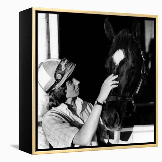 Diane Crump, the First Woman to Ride in the Kentucky Derby, with Her Horse Fathom, 1970-null-Framed Stretched Canvas