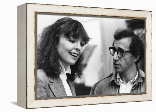 Diane Keaton and Woody Allen MANHATTAN, 1979 directed by Woody Allen (b/w photo)-null-Framed Stretched Canvas