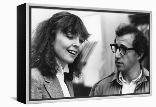 Diane Keaton and Woody Allen MANHATTAN, 1979 directed by Woody Allen (b/w photo)-null-Framed Stretched Canvas