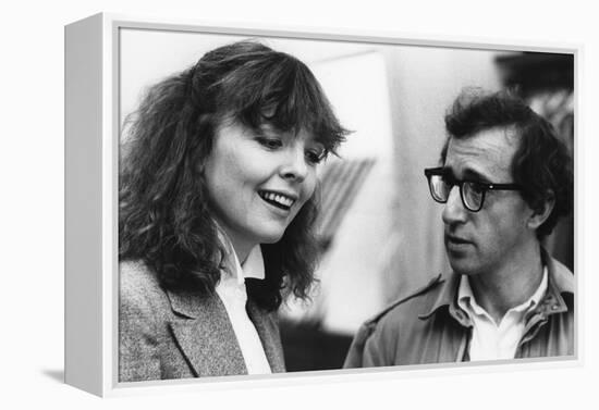 Diane Keaton and Woody Allen MANHATTAN, 1979 directed by Woody Allen (b/w photo)-null-Framed Stretched Canvas