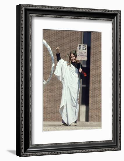 Diane Schollander Protesting Pro Abortion at University of Pennsylvania Campus, 1970-Art Rickerby-Framed Photographic Print