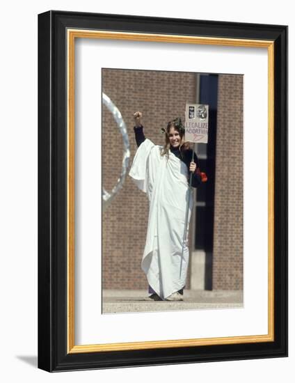 Diane Schollander Protesting Pro Abortion at University of Pennsylvania Campus, 1970-Art Rickerby-Framed Photographic Print