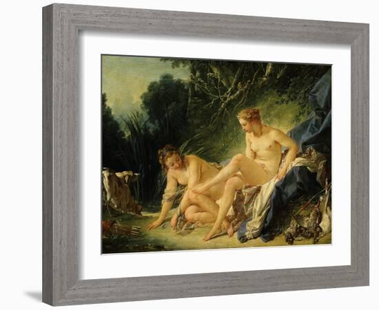 Diane Sortant Du Bain (Goddess Diana after Bathing) (Exhibited 1742)-Francois Boucher-Framed Giclee Print