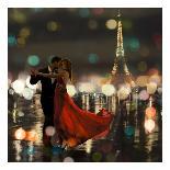 Kissing in a NY Night-Dianne Loumer-Stretched Canvas