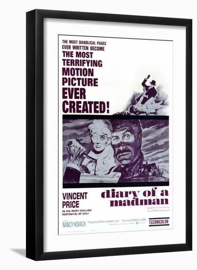 Diary of a Madman, Vincent Price, 1963-null-Framed Art Print