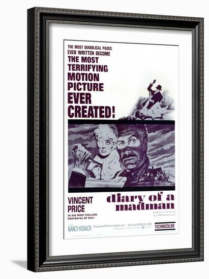 Diary of a Madman, Vincent Price, 1963-null-Framed Art Print