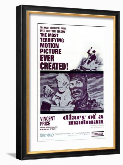 Diary of a Madman, Vincent Price, 1963-null-Framed Art Print