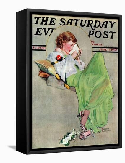 "Diary" Saturday Evening Post Cover, June 17,1933-Norman Rockwell-Framed Premier Image Canvas