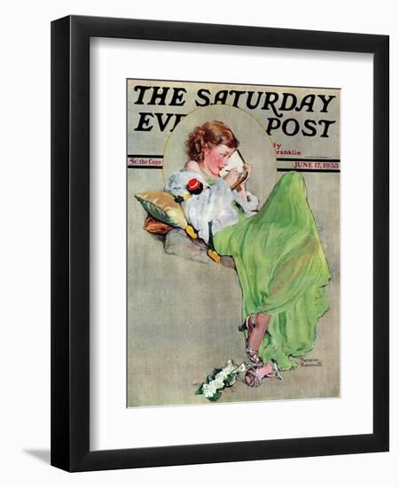 "Diary" Saturday Evening Post Cover, June 17,1933-Norman Rockwell-Framed Giclee Print