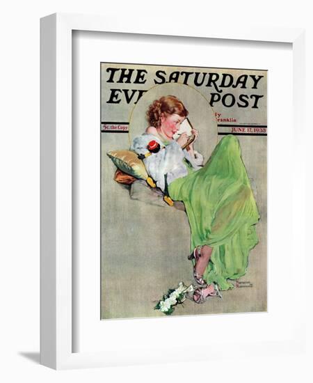 "Diary" Saturday Evening Post Cover, June 17,1933-Norman Rockwell-Framed Giclee Print