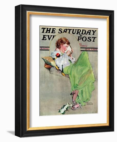 "Diary" Saturday Evening Post Cover, June 17,1933-Norman Rockwell-Framed Giclee Print