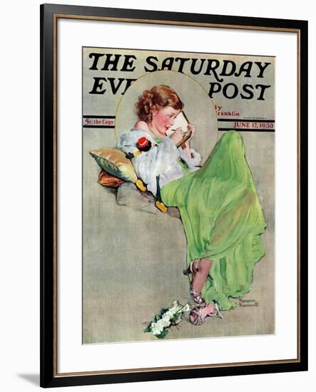 "Diary" Saturday Evening Post Cover, June 17,1933-Norman Rockwell-Framed Giclee Print