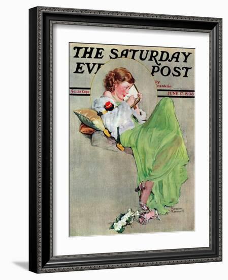 "Diary" Saturday Evening Post Cover, June 17,1933-Norman Rockwell-Framed Giclee Print