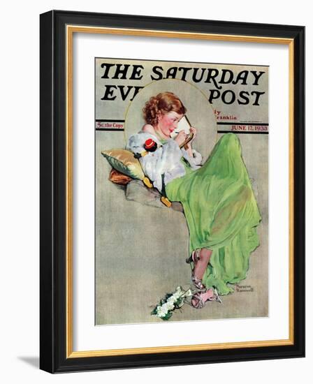 "Diary" Saturday Evening Post Cover, June 17,1933-Norman Rockwell-Framed Giclee Print