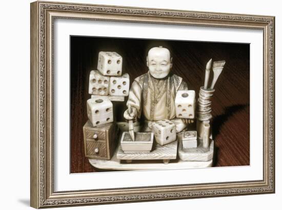 Dice painter, Japanese, c1860. Artist: Unknown-Unknown-Framed Giclee Print