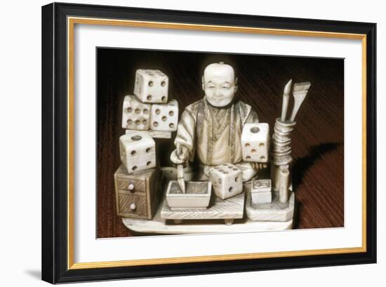 Dice painter, Japanese, c1860. Artist: Unknown-Unknown-Framed Giclee Print