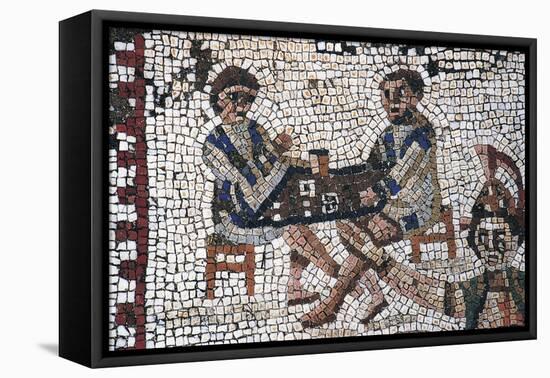 Dice Players, Detail of Mosaic-null-Framed Premier Image Canvas