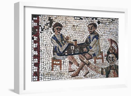 Dice Players, Detail of Mosaic-null-Framed Giclee Print